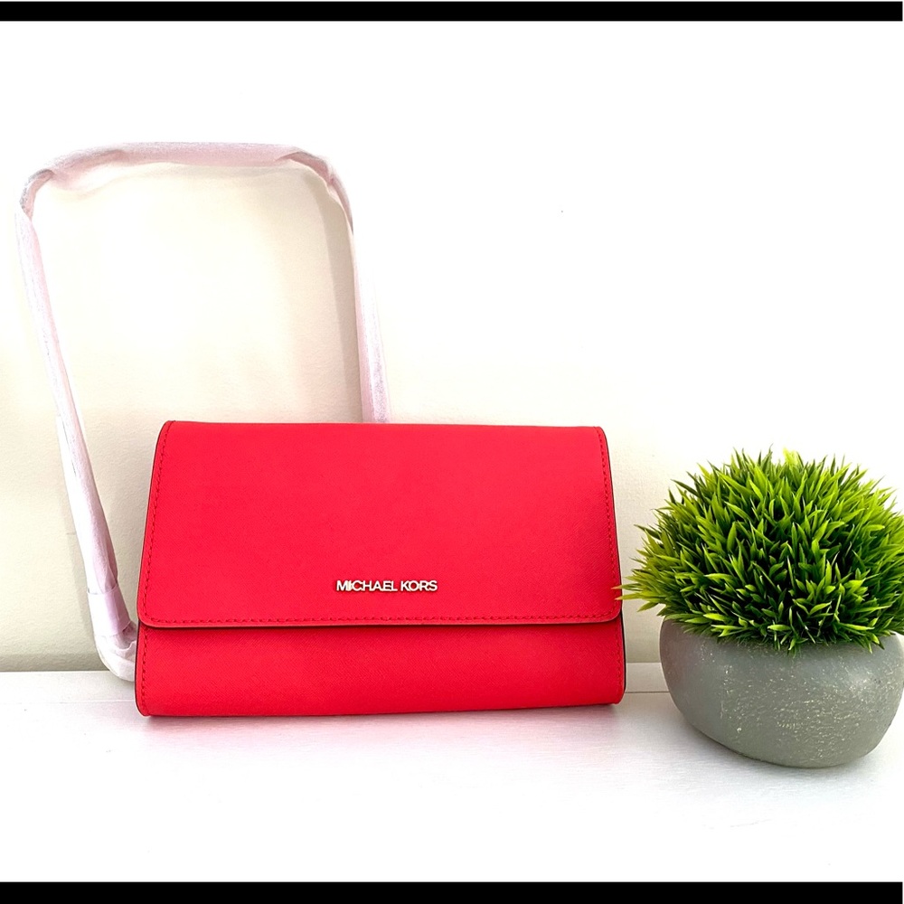 Michael Kors Saffiano Leather 3 in 1 Crossbody Coral…